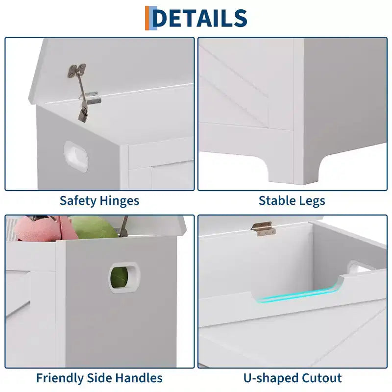 Tabouret de rangement de 60 cm avec pieds aux formes uniques, construction durable, rangement peu encombrant, design élégant et utilisation polyvalente