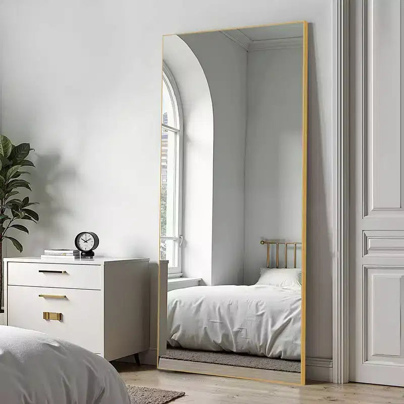 PexFix 71x31 Aluminum Fine Edge Right Angle Rectangle Full Length Mirror-With Stand