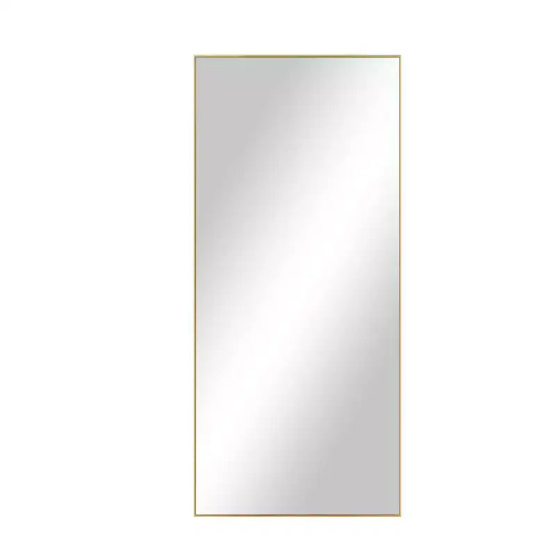 Miroir pleine longueur rectangulaire 71x31 en aluminium à bords fins, avec support