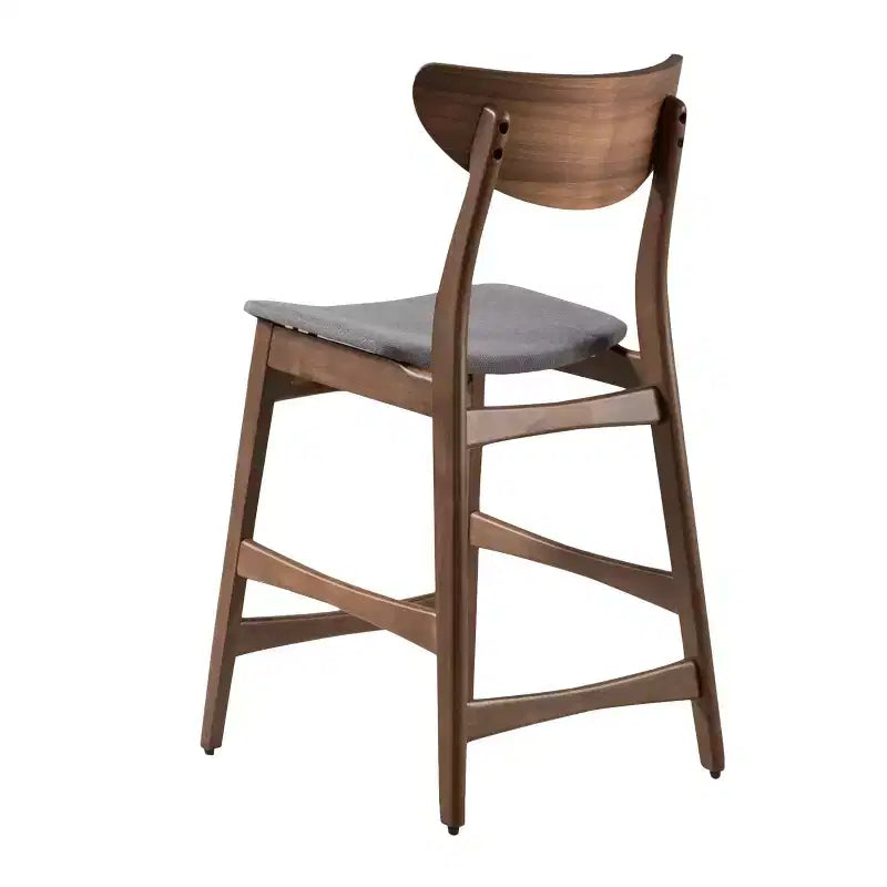 Tabouret de comptoir de 23,5 pouces en tissu et bois d'hévéa de style milieu de siècle (lot de 2)