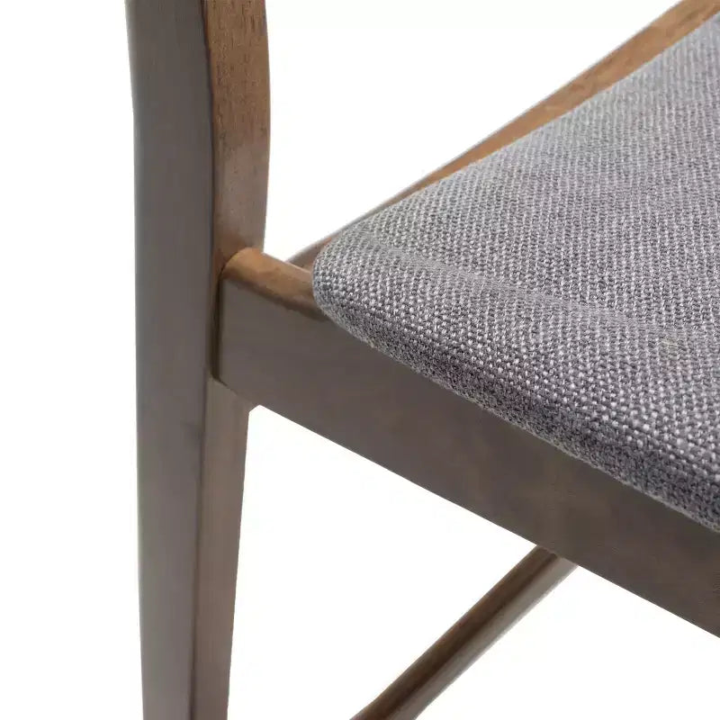 Tabouret de comptoir de 23,5 pouces en tissu et bois d'hévéa de style milieu de siècle (lot de 2)