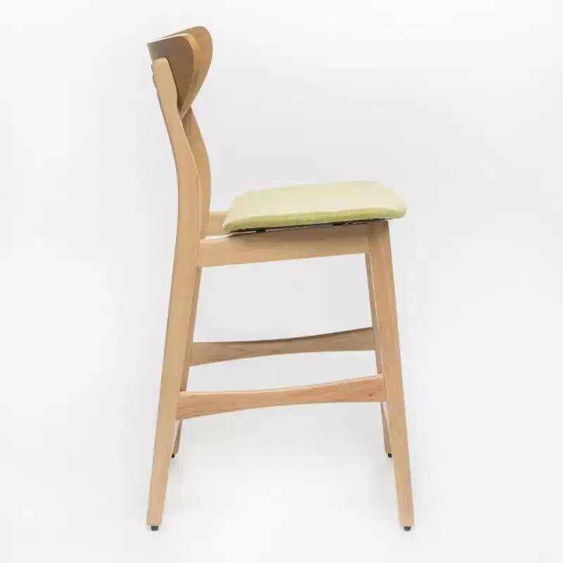 Tabouret de comptoir de 23,5 pouces en tissu et bois d'hévéa de style milieu de siècle (lot de 2)