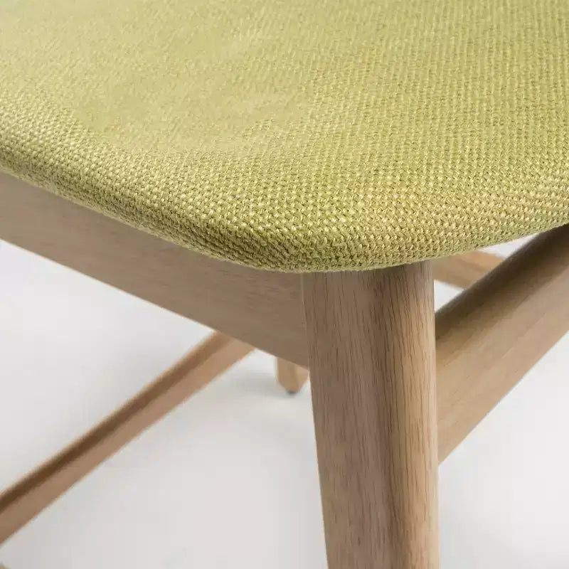 Tabouret de comptoir de 23,5 pouces en tissu et bois d'hévéa de style milieu de siècle (lot de 2)