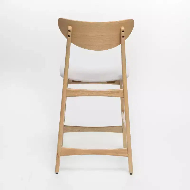 Tabouret de comptoir de 23,5 pouces en tissu et bois d'hévéa de style milieu de siècle (lot de 2)