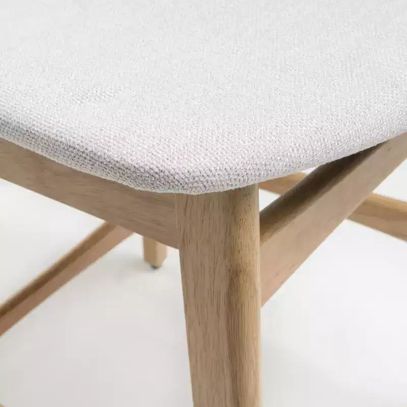 Tabouret de comptoir de 23,5 pouces en tissu et bois d'hévéa de style milieu de siècle (lot de 2)
