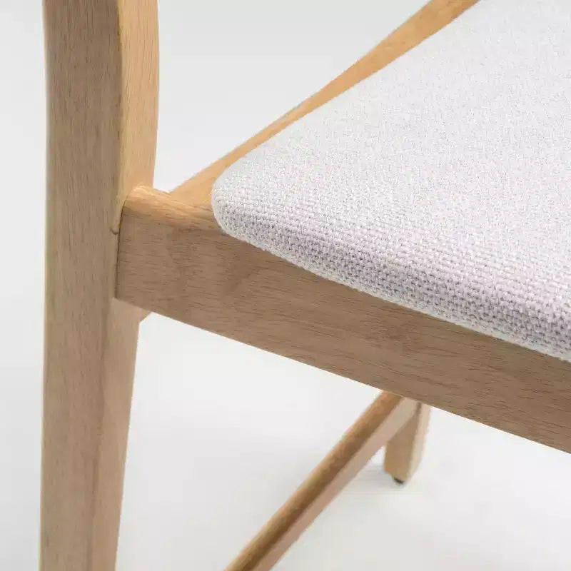 Tabouret de comptoir de 23,5 pouces en tissu et bois d'hévéa de style milieu de siècle (lot de 2)