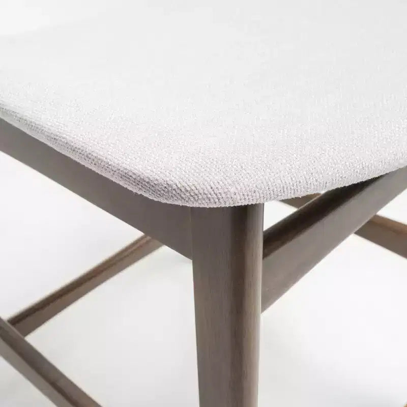 Tabouret de comptoir de 23,5 pouces en tissu et bois d'hévéa de style milieu de siècle (lot de 2)