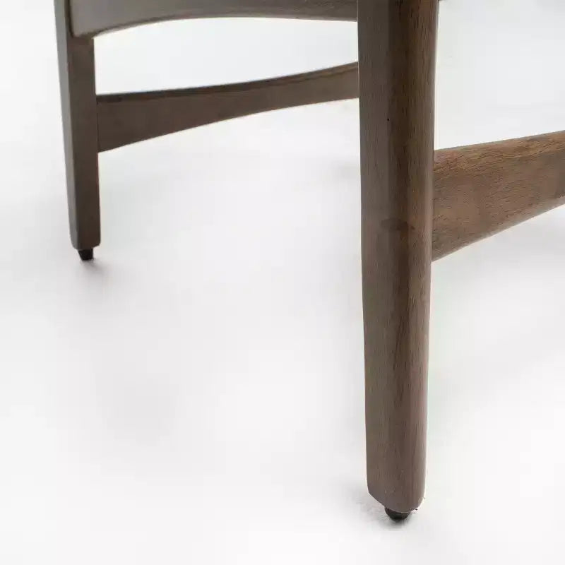 Tabouret de comptoir de 23,5 pouces en tissu et bois d'hévéa de style milieu de siècle (lot de 2)