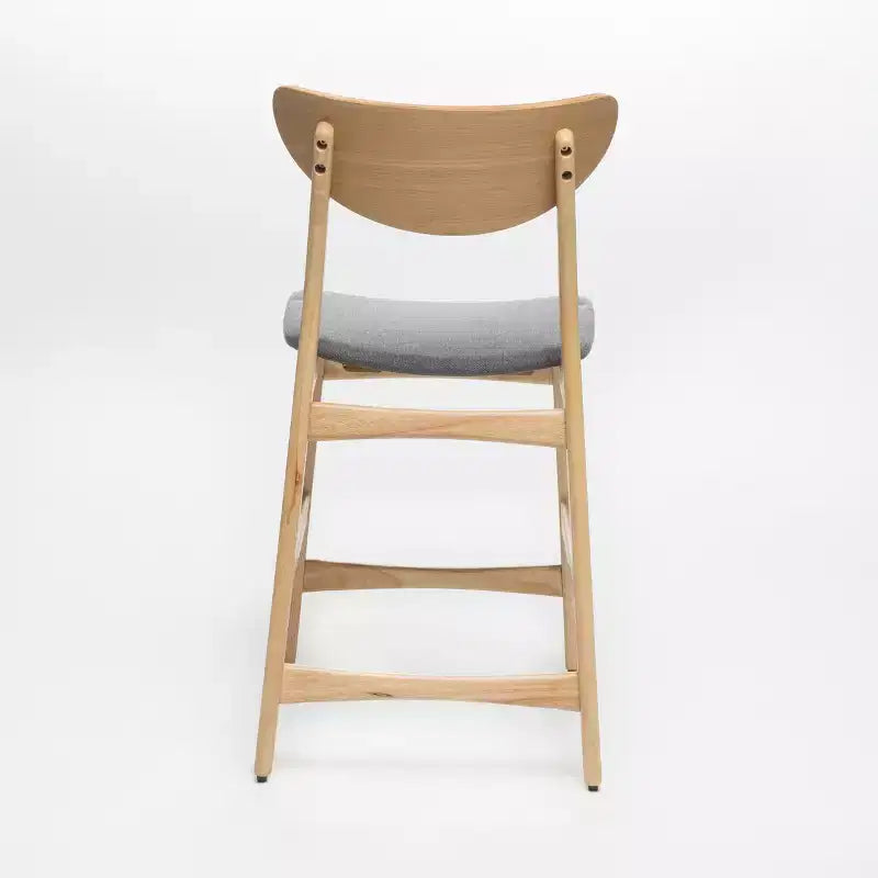 Tabouret de comptoir de 23,5 pouces en tissu et bois d'hévéa de style milieu de siècle (lot de 2)