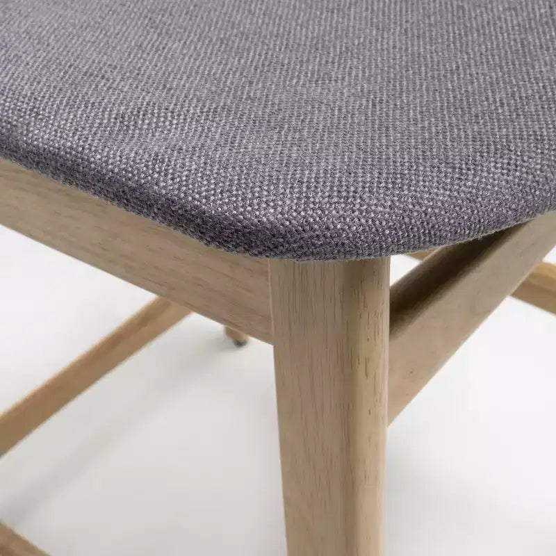 Tabouret de comptoir de 23,5 pouces en tissu et bois d'hévéa de style milieu de siècle (lot de 2)