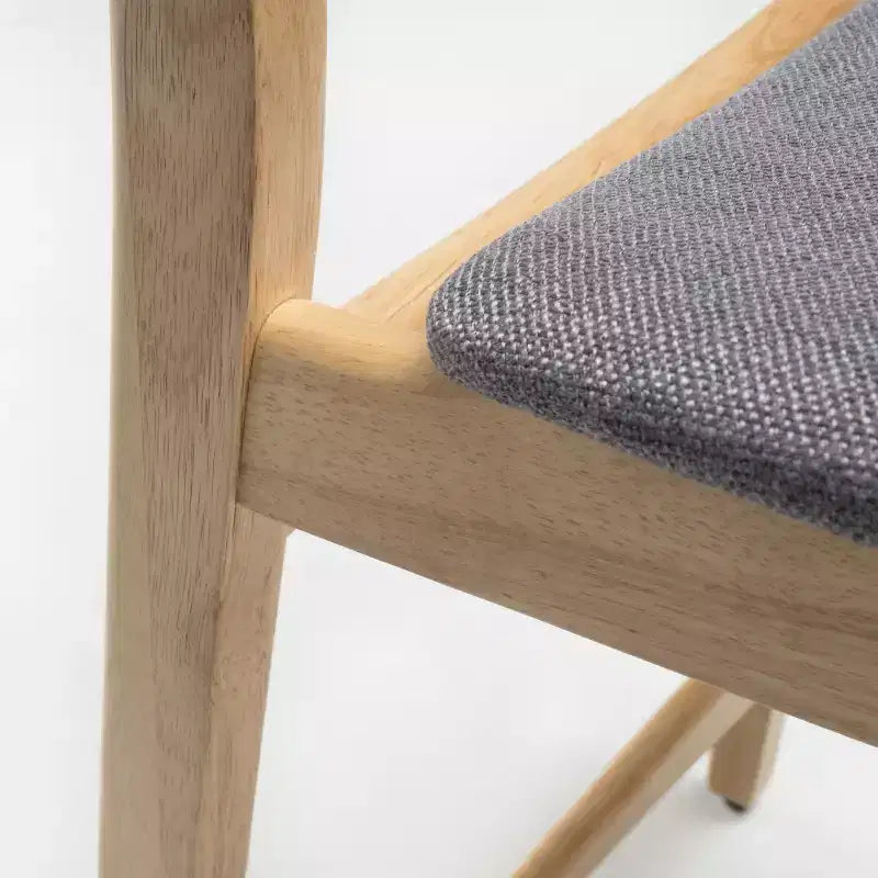 Tabouret de comptoir de 23,5 pouces en tissu et bois d'hévéa de style milieu de siècle (lot de 2)