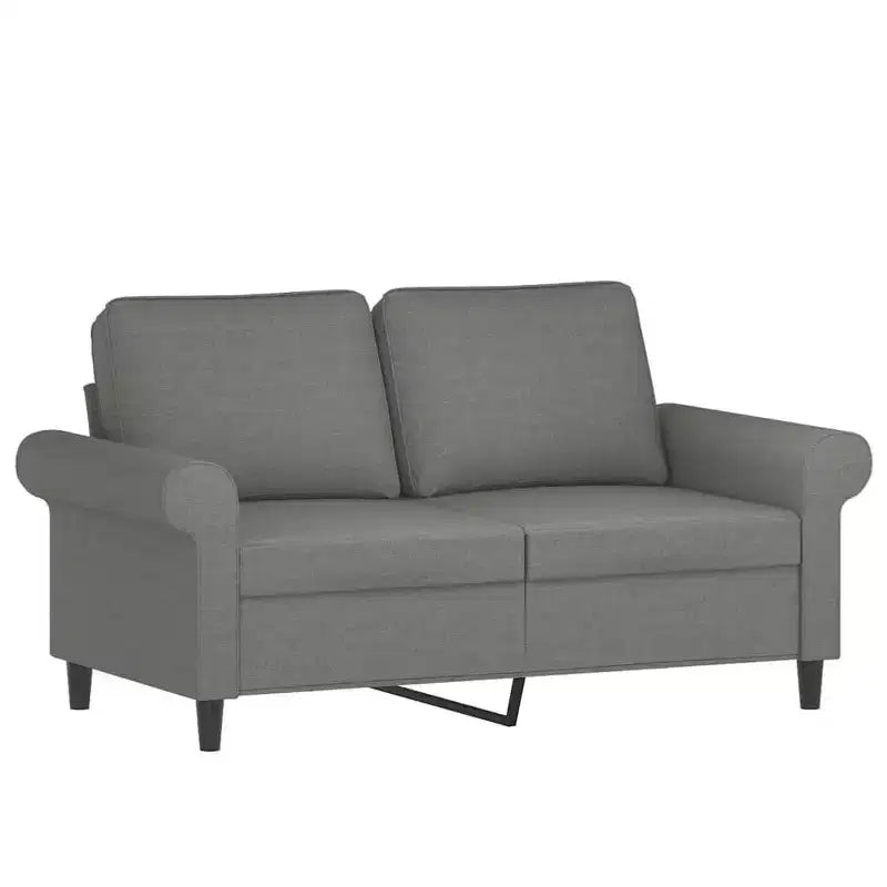 Canapé 2 places polyester gris foncé