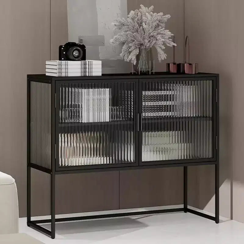 Vitrine contemporaine, rangement sur pied à 2 niveaux