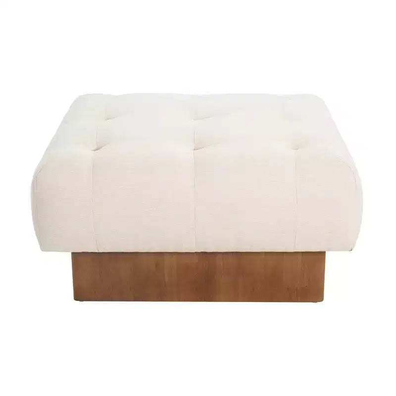 Pouffe carré capitonné en tissu de caoutchouc moderne
