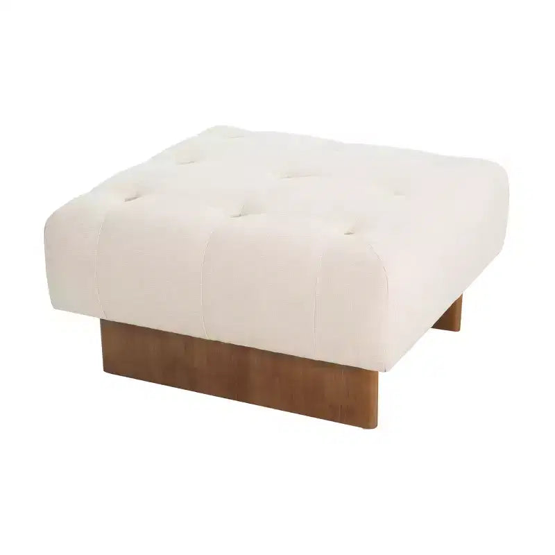 Pouffe carré capitonné en tissu de caoutchouc moderne