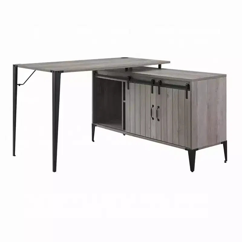 Bureau d'ordinateur rustique avec étagères de rangement pour bureau à domicile