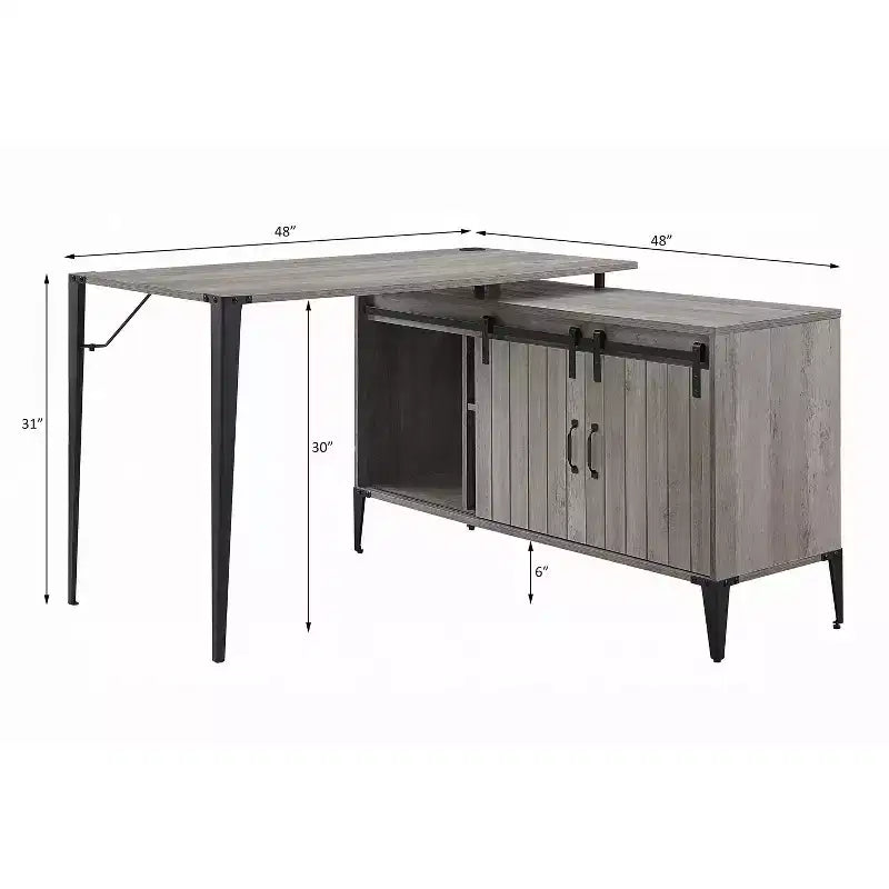 Bureau d'ordinateur rustique avec étagères de rangement pour bureau à domicile