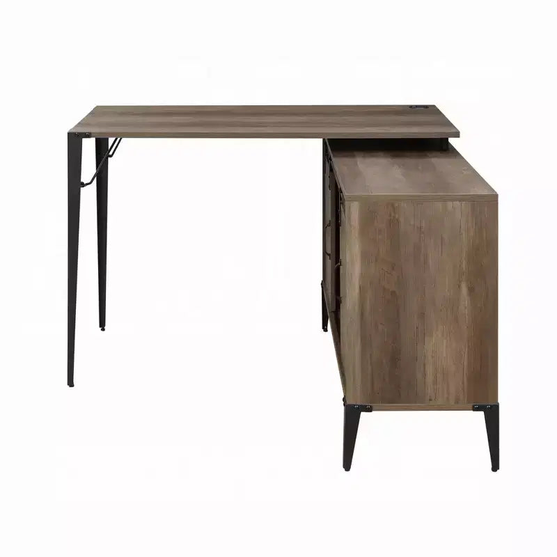 Bureau d'ordinateur rustique avec étagères de rangement pour bureau à domicile