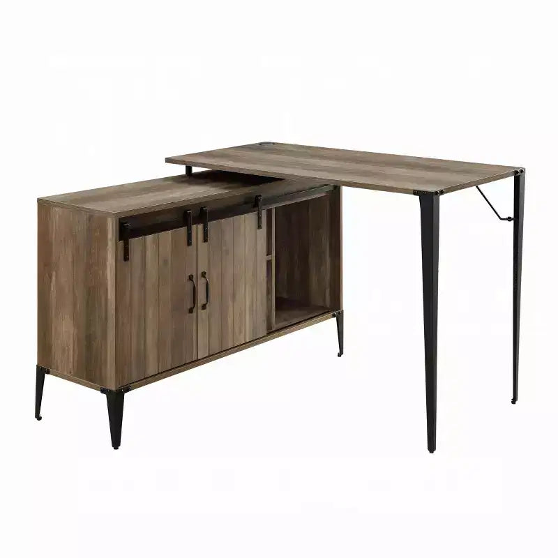 Bureau d'ordinateur rustique avec étagères de rangement pour bureau à domicile