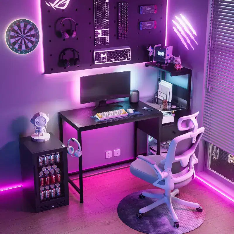 Bureau d'ordinateur rustique avec étagères de rangement pour bureau à domicile