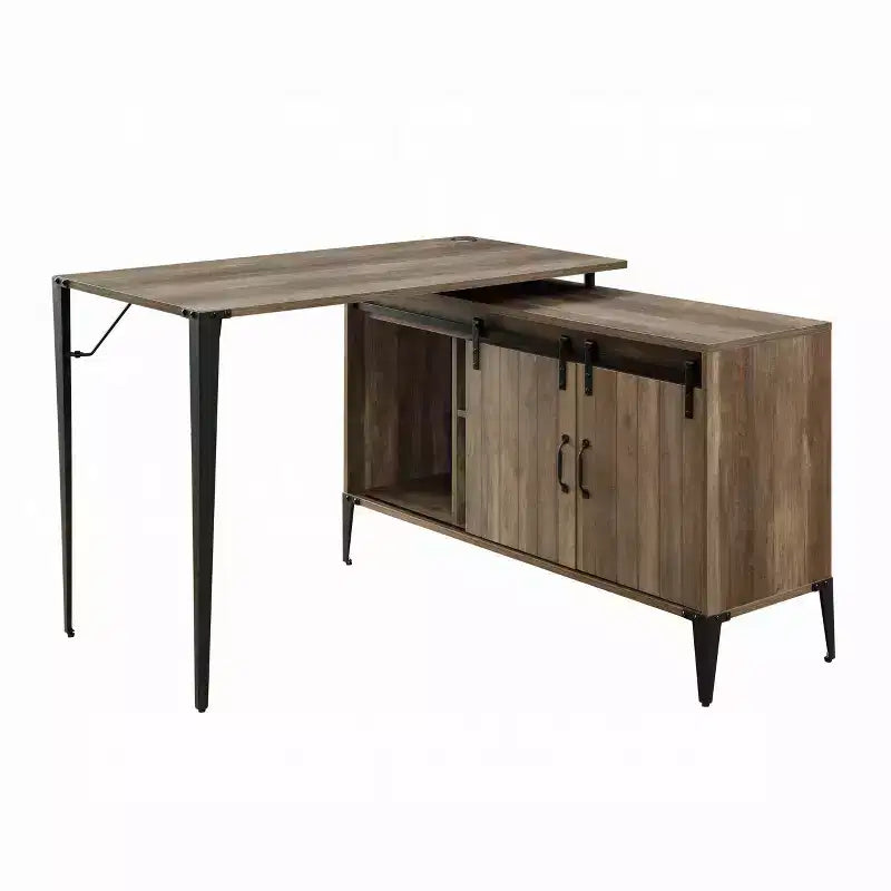 Bureau d'ordinateur rustique avec étagères de rangement pour bureau à domicile