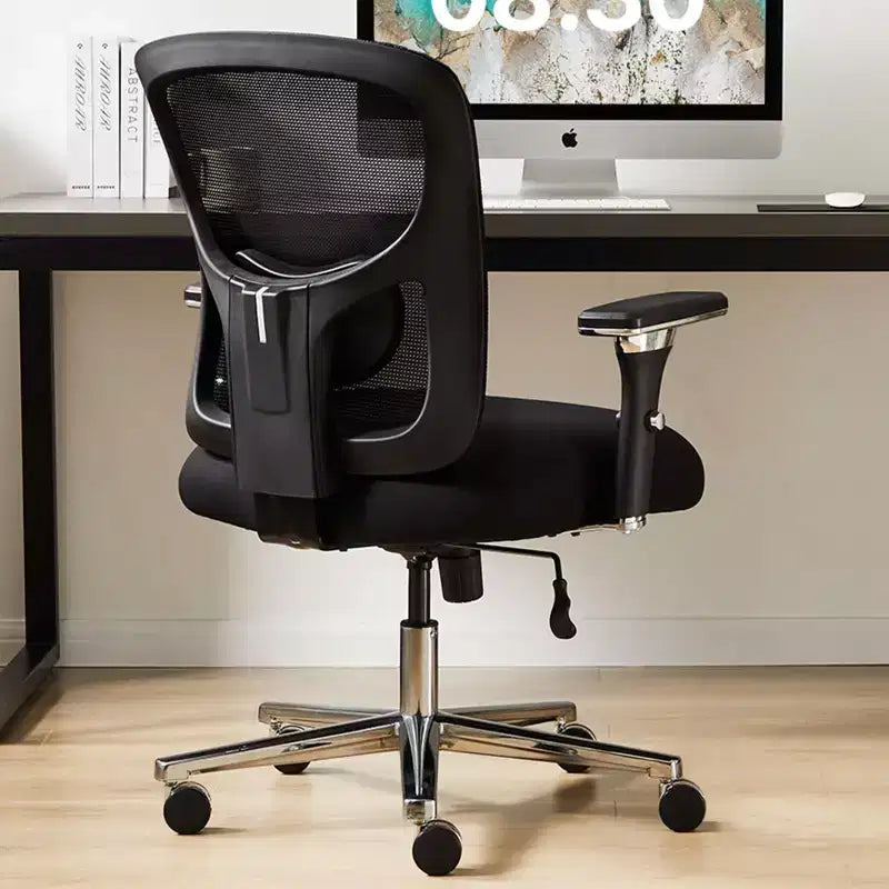 Chaise de bureau pivotante ergonomique moderne en maille avec accoudoirs et soutien lombaire