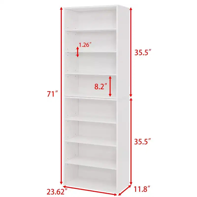 Bibliothèque minimaliste, étagères de rangement à 8 niveaux, organisateur de rangement multifonctionnel à double couche