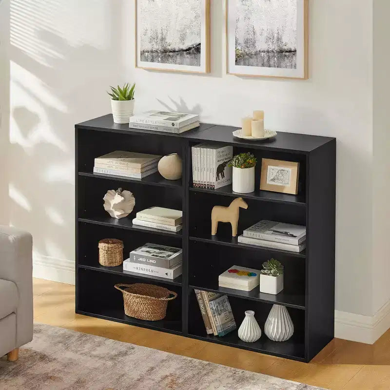 Bibliothèque minimaliste, étagères de rangement à 8 niveaux, organisateur de rangement multifonctionnel à double couche