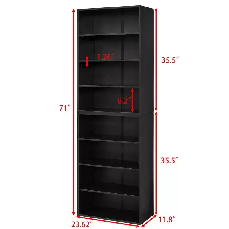 Bibliothèque minimaliste, étagères de rangement à 8 niveaux, organisateur de rangement multifonctionnel à double couche