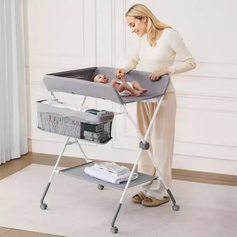 Table à langer, station de change pliable avec panier latéral