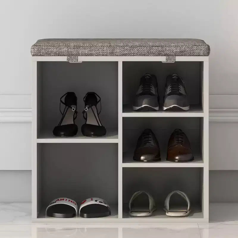 Banc à chaussures, banc à chaussures 10 casiers avec coussin, meuble à chaussures avec étagères réglables