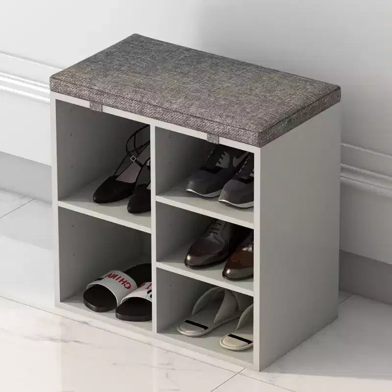 Banc à chaussures, banc à chaussures 10 casiers avec coussin, meuble à chaussures avec étagères réglables