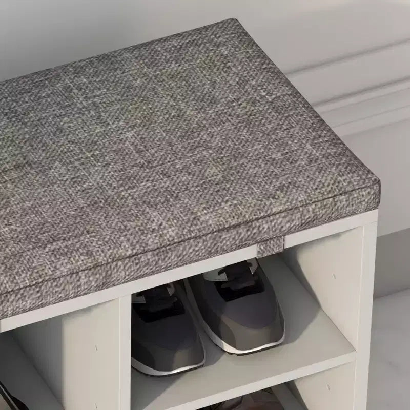 Banc à chaussures, banc à chaussures 10 casiers avec coussin, meuble à chaussures avec étagères réglables