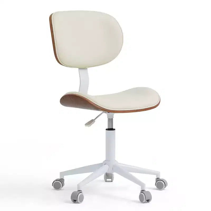 Chaise de bureau à roulettes ergonomique sans accoudoirs pour la maison, siège confortable avec support lombaire