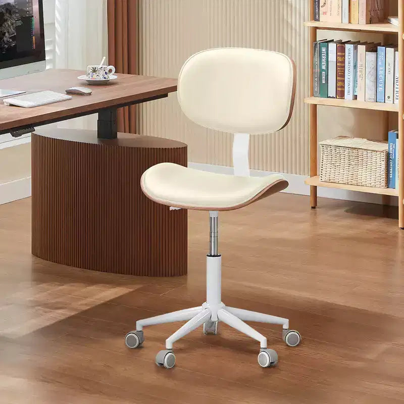 Chaise de bureau à roulettes ergonomique sans accoudoirs pour la maison, siège confortable avec support lombaire