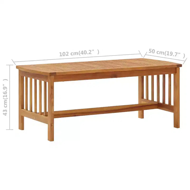 Table basse en acacia massif naturel bois d'acacia moyen durable