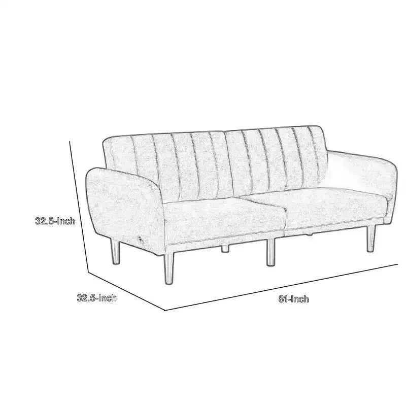Canapé-lit futon pliant, gris clair, dossier touffeté de style rétro