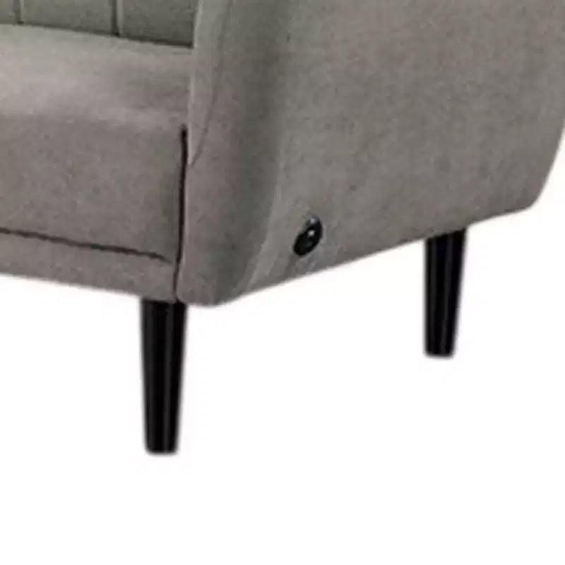 Canapé-lit futon pliant, gris clair, dossier touffeté de style rétro