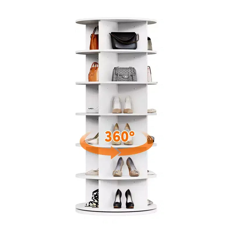 Meuble à chaussures rotatif sur pied à 360°, Tour à chaussures rotative circulaire