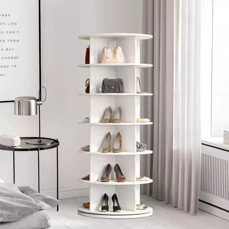 Meuble à chaussures rotatif sur pied à 360°, Tour à chaussures rotative circulaire