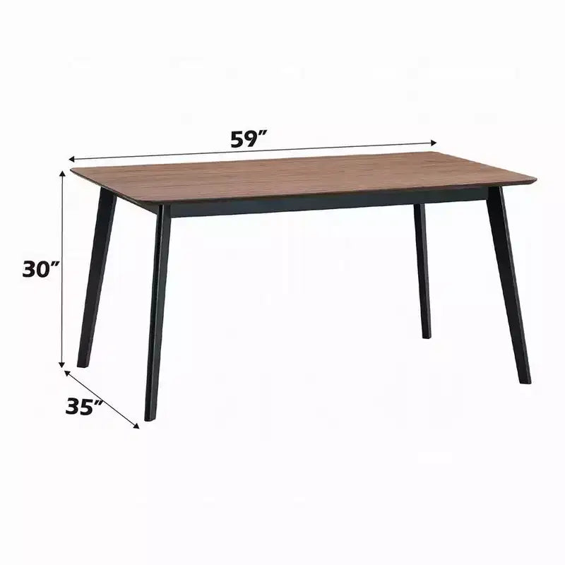 Table à manger, plateau rectangulaire marron de 150 cm