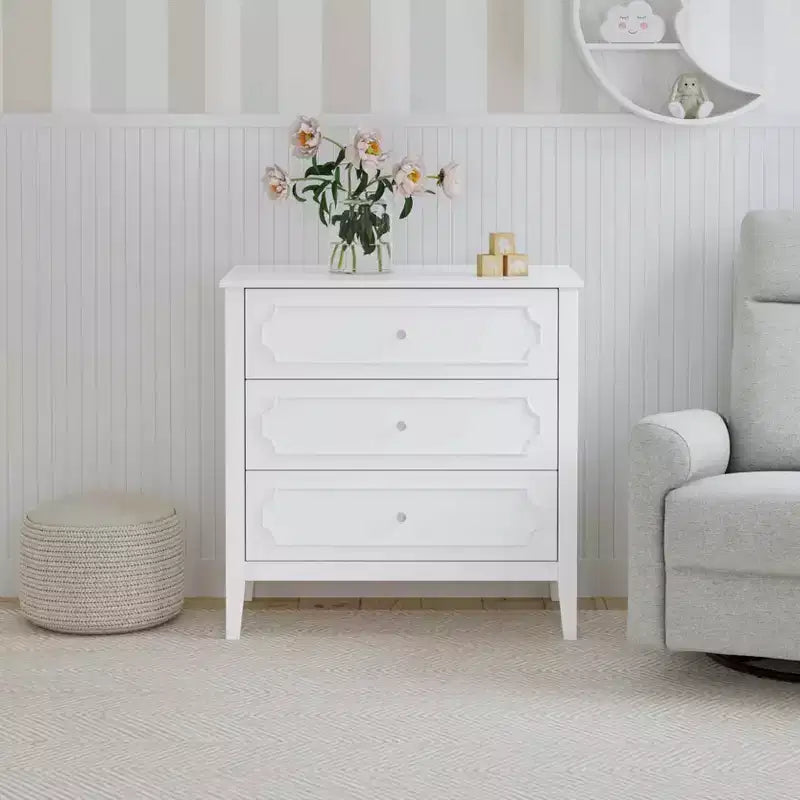 Commode 3 tiroirs - Blanche