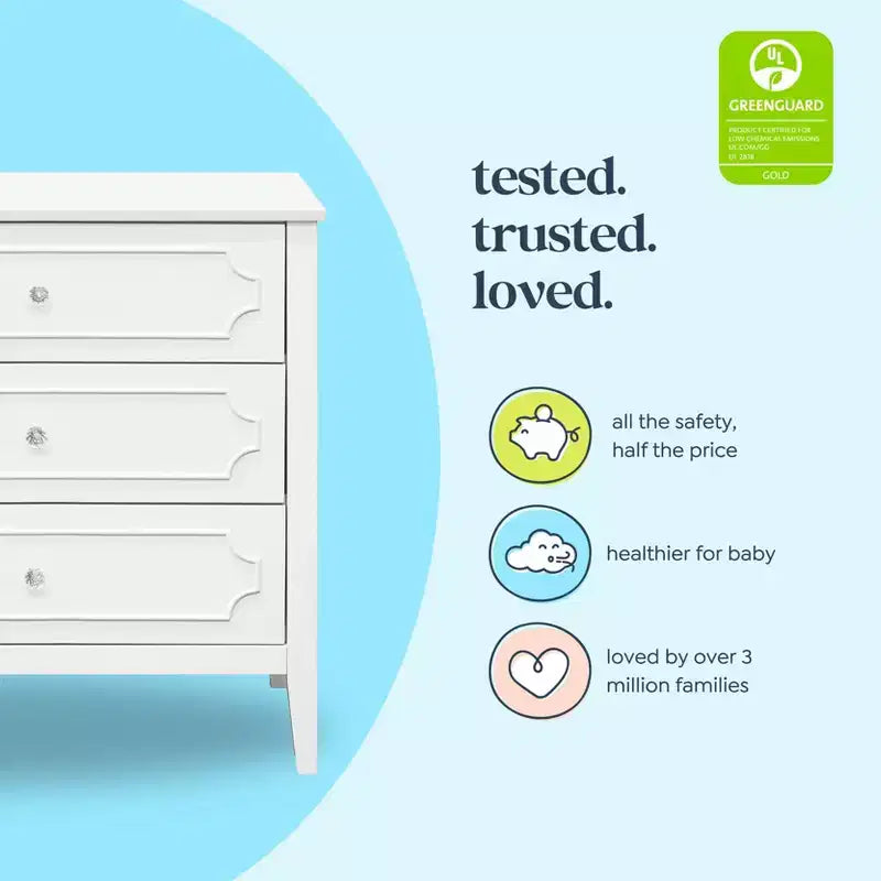 Commode 3 tiroirs - Blanche