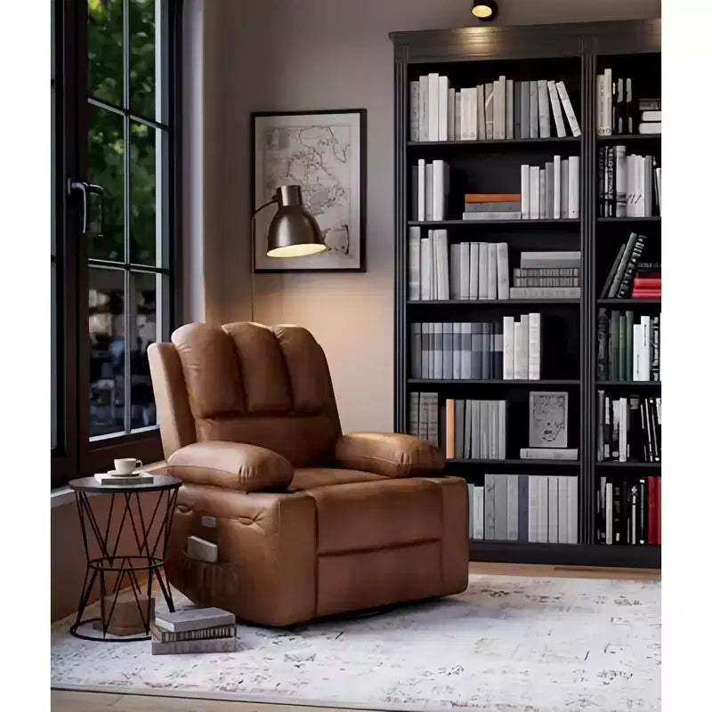 Fauteuil inclinable, pivotant et berçant surdimensionné avec chaleur et massage