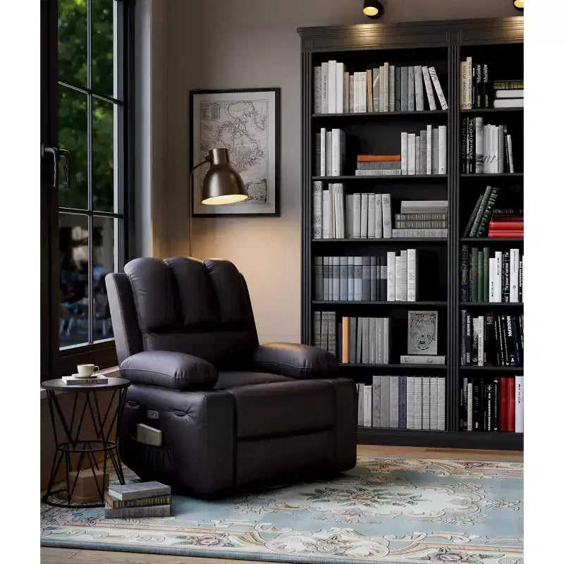 Fauteuil inclinable, pivotant et berçant surdimensionné avec chaleur et massage