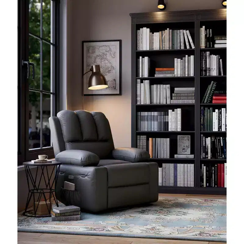 Fauteuil inclinable, pivotant et berçant surdimensionné avec chaleur et massage