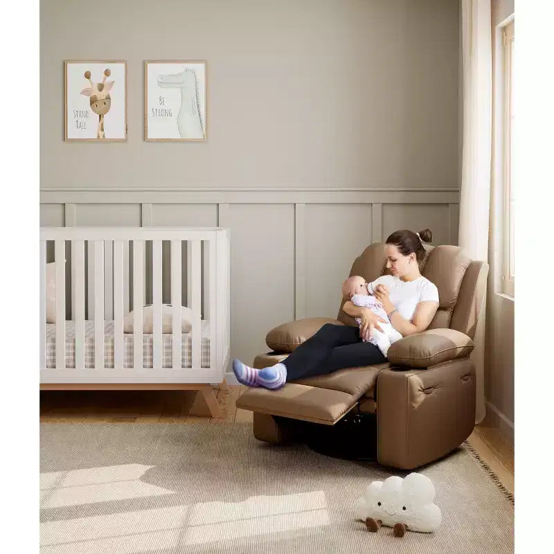 Fauteuil inclinable, pivotant et berçant surdimensionné avec chaleur et massage