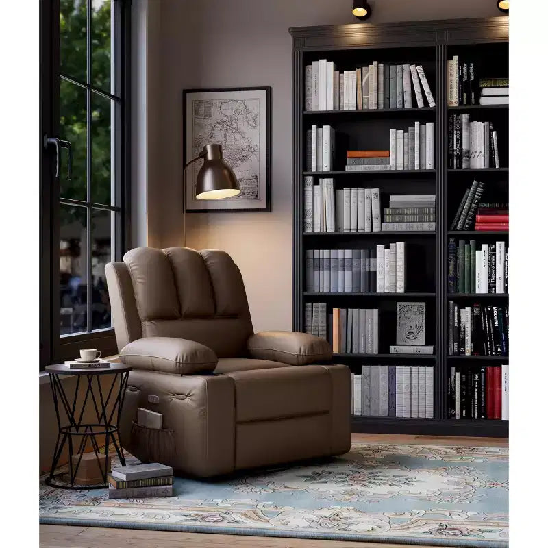 Fauteuil inclinable, pivotant et berçant surdimensionné avec chaleur et massage