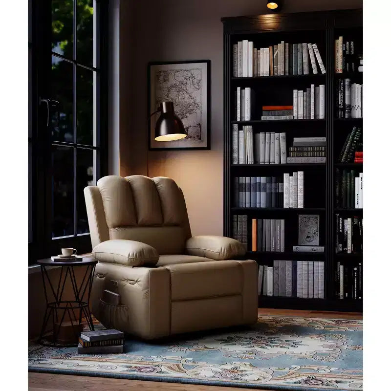 Fauteuil inclinable, pivotant et berçant surdimensionné avec chaleur et massage