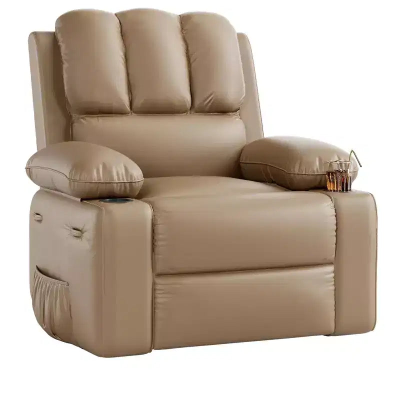Fauteuil inclinable, pivotant et berçant surdimensionné avec chaleur et massage